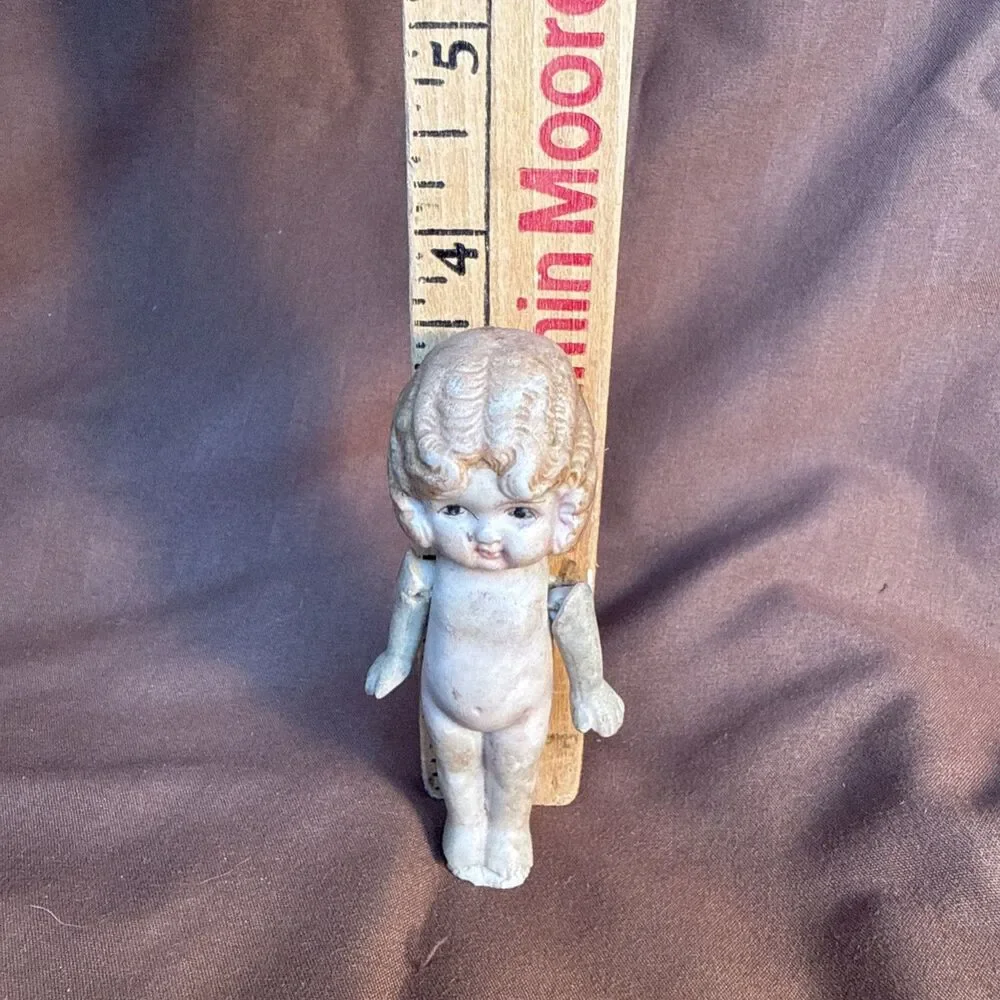 Vintage Frozen Charlotte Type Bisque Japan Doll 3.5”
